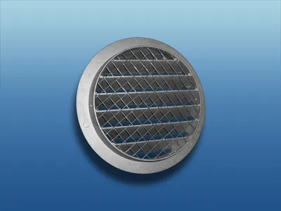 Produktbild von Aluminium Wetterschutzgitter mit Flansch : Ø 100 mit Mäuseschutzgitter System: Ø 100 Ausführung: mit Mäuseschutzgitter