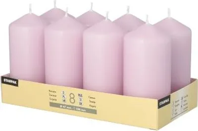 Produktbild von 8 Stumpenkerzen Ø 47 mm · 100 mm flieder