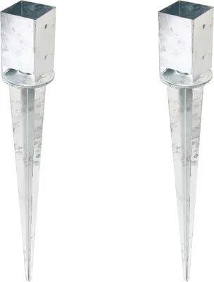 Produktbild von Alberts 2 x Einschlag-Bodenhülse, verstellbar, 91 x 91 mm, Länge 900 mm, feuerverzinkt, zum Einbetonieren