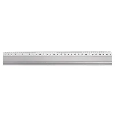 Obrázok produktu pre WEDO Lineal 300 mm aus Aluminium rutschsichere Gummieinlage - mittig im