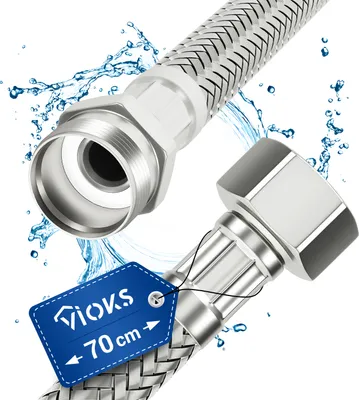 Produktbild von Flexschlauch 70 cm Panzerschlauch mit 3/8" Überwurf und Außengewinde für Sanitär