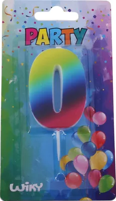 Obrázek produktu pro Párty svíčka číslo 0 Duha