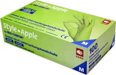 Produktbild von AMPri STYLE APPLE Nitrilhandschuhe grün puderfrei 100 Stück Gr. M