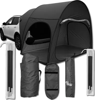 Produktbild von EDIBAZZAR | Autozelt 300x150x210 cm Heck 2-Personen wasserdicht schwarz