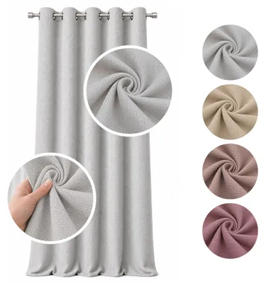 Produktbild von MEBLE ODNOWA, Verdunkelungsvorhang, Vorhang Verdunkelnd, Leinwand, Dick, Grau, 140x250cm, Ösenvorhang, Pflegeleichter, Lichtdämpfender Vorhang
