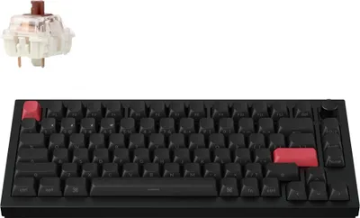 Produktbild von Keychron Q1 Max QMK/VIA Kabellose Mechanische Tastatur, QWERTY US, RGB, Hot-swap, Knob, Carbon Black, Gateron Jupiter Brown Q1M-M3S