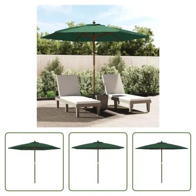 Produktbild von The Living Store Sonnenschirm mit Holzmast Grün 299x240 cm