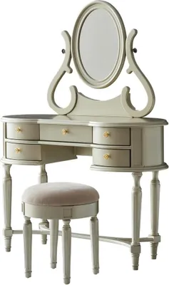 Image de Table de maquillage Table de maquillage Commode Miroir Tablettes Tabouret Consoles Tables