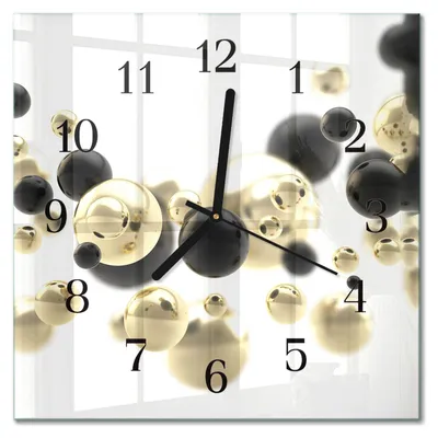 Immagine prodotto di Orologio da parete Tulup Glasuhr, orologio da cucina, vetro vero, 30x30 cm, design moderno e decorativo, silenzioso, con lancette nere - stile astratto