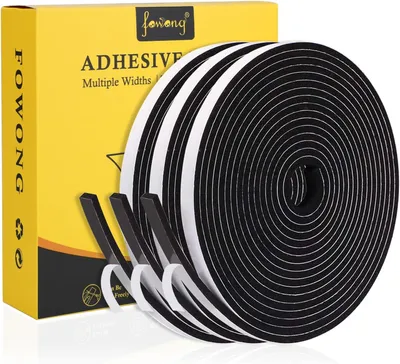 Produktbild von Fowong selbst kleber Dichtungsbandtüren Fenster, 15 m (l) Fensterdichtung, 6 mm (w) x 3 (d) Türentwurfausschluss, Kollisionsschalldämmung (3 Rollen 5