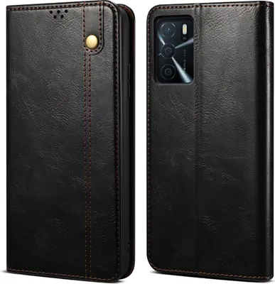 Image de Etui pour OPPO A16, étui en cuir avec fonction stand noir