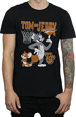 Obrázek produktu pro Tom a Jerry - Pánské tričko "Spinning Basketball" BI1029 (S) (černá)