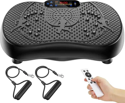 Produktbild von Vibrationsplatte für Ganzkörpertraining - Fitnessplattform - 180 Stufen - Magnetmassage - LCD-Touchscreen - Bluetooth-Lautsprecher - 150 kg Tragkraft