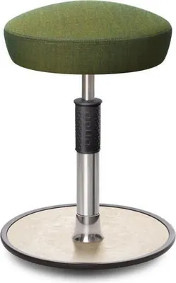 Produktbild von Sitz- Stehhocker Free Regular Hutsitz kvadrat Remix Olive chrom /cremeweiß.