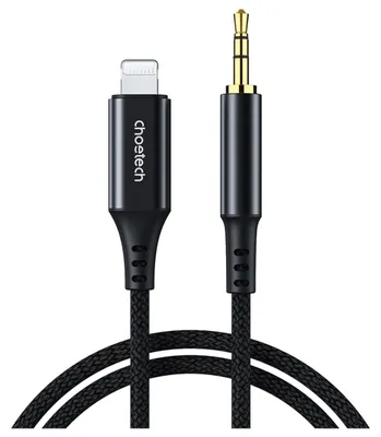 Obrázok produktu pre AUX audio kábel pre iPhone Lightning - mini jack 3,5 mm 2 m - čierny