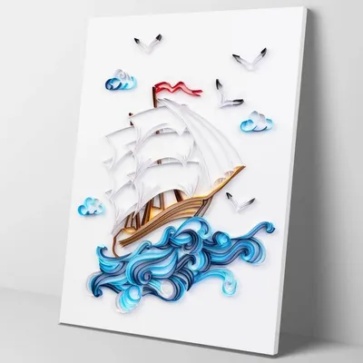 Obrázek produktu pro Quillingová sada "Krásná plachetnice" 40x50 cm