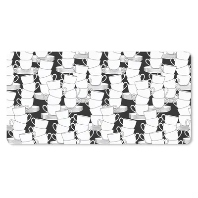 Produktbild von MuchoWow® Mauspad Mousepad Muster - Schwarz und Weiß - Tassen - Tee 60x30 cm - Mousepads - Maus Mat - Pad - Mausunterlage - Nachhaltig