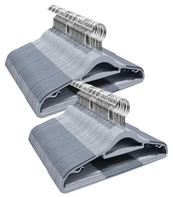 Obrázek produktu pro Solidchoice - Sada 100 plastových věšáků - APY03100G. Odolné a úsporné, s 360° otočným hákem
