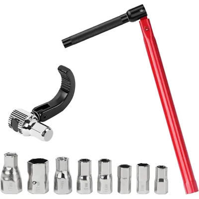 Immagine prodotto di Set di chiavi a T con attacco a sfera, composto da 9 pezzi, con testa a sfera SW 44 e inserti da 8 a 17 mm