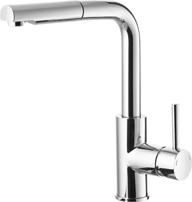 Obrázok produktu pre Kuchynská batéria – vysokotlaková páková batéria – výsuvná a otočná – nerezová oceľ – chróm – výška 29,7 cm – pripojenie 3/8 palca, MODERNO TINA