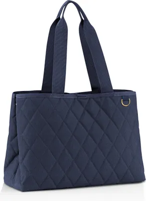 Produktbild von reisenthel classic shopper L, Einkaufstasche, Tragetasche, Rhombus Midnight Gold, 12 L, DK4110