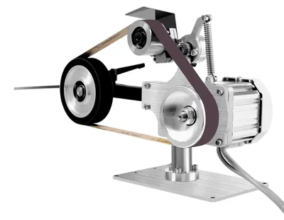 Immagine prodotto di Levigatrice a nastro da banco - 550 W - Regolazione continua della velocità - Levigatura verticale e orizzontale - Argento