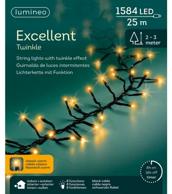 Produktbild von Lumineo Lichterkette EXCELLENT TWINKLE 1584 LED 25 m klassisch warm