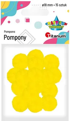 Obrázok produktu pre Pompony żółte 18mm 15szt Titanum