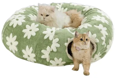 Image de Tunnel pour chat pliable - Tunnel de jeu et de grattage pour chatons et petits animaux de compagnie