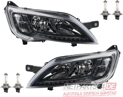 Zdjęcie produktu dla Johns, reflektory pasujące do Fiat Ducato Set 250 2014- Światła do jazdy dziennej LED 4xH7 li+re