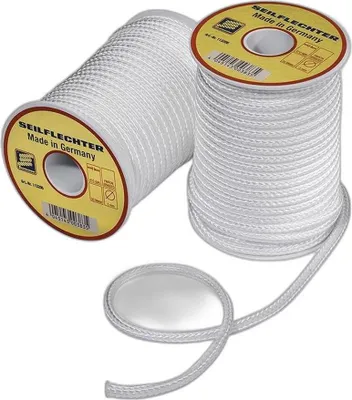 Image de Cordon en fibre. 5mm. 20m sur bobine. tressé. blanc. 410 daN