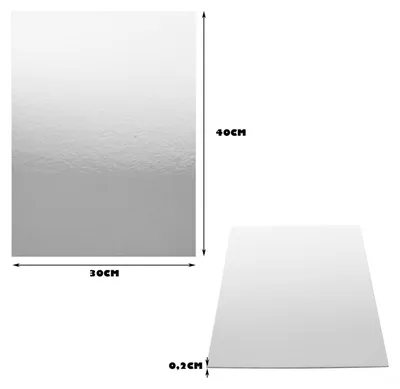 Imagen del producto de Plato rectangular para tartas, de 30 x 40 cm, color plateado, para la cocina