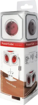 Productafbeelding van Allocacoc segula tafelstopcontact PowerCube ext - 5-voudig rood 1 - 5m 50450