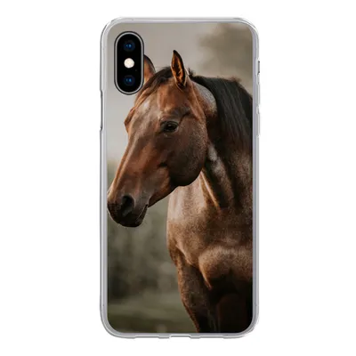 Produktbild von MuchoWow® Handyhülle Schutzhülle Hülle für iPhone X Pferd - Licht - Wald Silikon Softcase Handy Hülle - Handyhülle