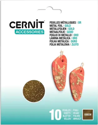 Produktbild von Cernit 10x Packung mit 10 Metallfolien, gold, 1x12x15 cm - Gold CE921C