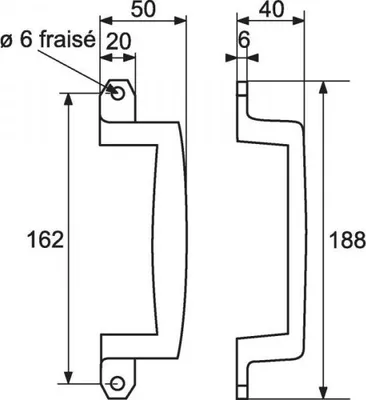Produktbild von Ziehgriff umgelenkt 465 Criv verchromt VACHETTE - 0097280