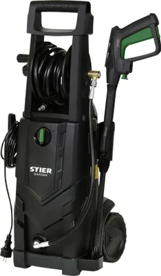 Produktbild von STIER Hochdruckreiniger SDR-160, 2200 W, max. Druck 165 bar, max. Fördermenge 492 l/h, Mit Schlauchtrommel, 10 Meter Arbeitradius, 5 Meter Schlauch, 2x Düsen, Terrassenreiniger für Auto, Terasse
