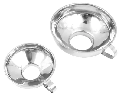 2er-Set Edelstahl-Einfülltrichter, breiter Mund, 15 cm & 10 cm