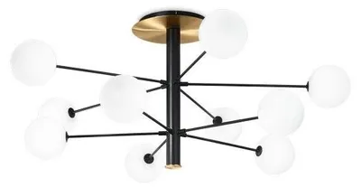 Obrázek produktu pro Ideal Lux 273693 COSMOPOLITAN stropní svítidlo 10xG9 D1240 mm černá, mosaz, bílá