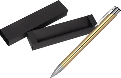 Produktbild von Kugelschreiber aus Metall / mit Pappetui / Farbe: gold