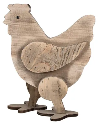 Obrázek produktu pro Clayre & Eef dekorativní figurka kuře 28 cm hnědé dřevo