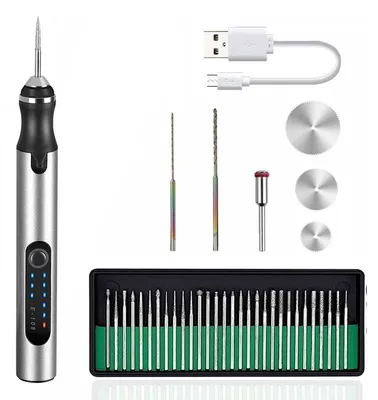 Produktbild von Elektrischer Gravurstift kabellos mit USB, Mini Schleifstift mit einstellbarer Geschwindigkeit für präzises Arbeiten
