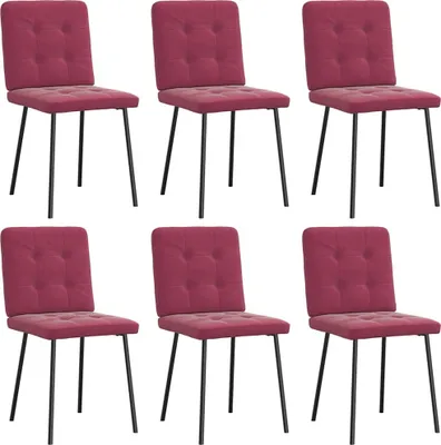 Image de Chaises à manger lot de 2 rouge bordeaux tissu