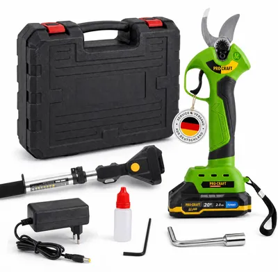 Immagine prodotto di Procraft ES28Li Cesoie per rami a batteria 20 V Brushless + 1x batteria 2,0 Ah + caricabatteria + valigetta