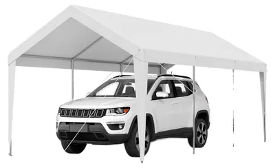 Obrázek produktu pro VEVOR přístřešek na auto, 3,05x6,09x2,87 m, stanová garáž, garážový stan, pozinkovaný přístřešek na auto, odolný proti UV záření, celoroční ochrana, přístřešek na auto, loď, motorku, bílý