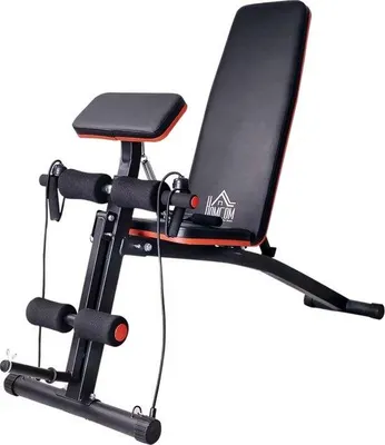 Immagine prodotto di Panca da allenamento multifunzionale - Regolabile in altezza - Con estensore per gambe - Per distensioni su panca e crunch - Colore nero