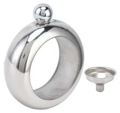 Armbandflasche Edelstahl 100 ml für Spirituosen mit Trichter