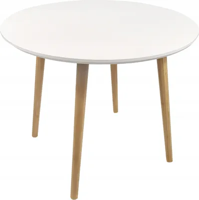 Zdjęcie produktu dla Stolik kawowy styl skandynawski okrągły 60x50 cm biały