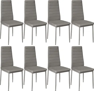 Produktbild von Esszimmerstühle 8-er SET, Kunstleder Grau