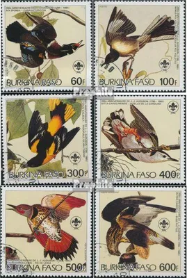 Produktbild von Briefmarken Burkina Faso 1985 Mi 1028A-1033A (kompl.Ausg.) gestempelt John James Audubon